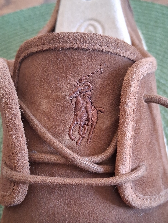 Men\'s Ralph Lauren Polo Brown Suede Two Eye Jute Lace Up Loafers Size 11 main image 6